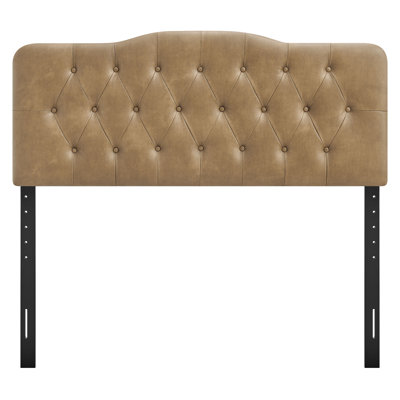 Annabel Faux Leather Queen Headboard In Toast
