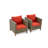 Brezae Wicker 5-Person Patio Conversation Set with Cushions-93022730