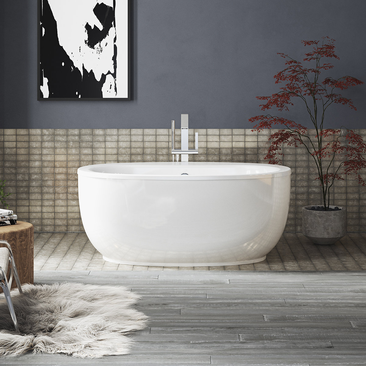 Kohler Sunstruck® 60 x 34 Freestanding Soaking Bathtub | Wayfair