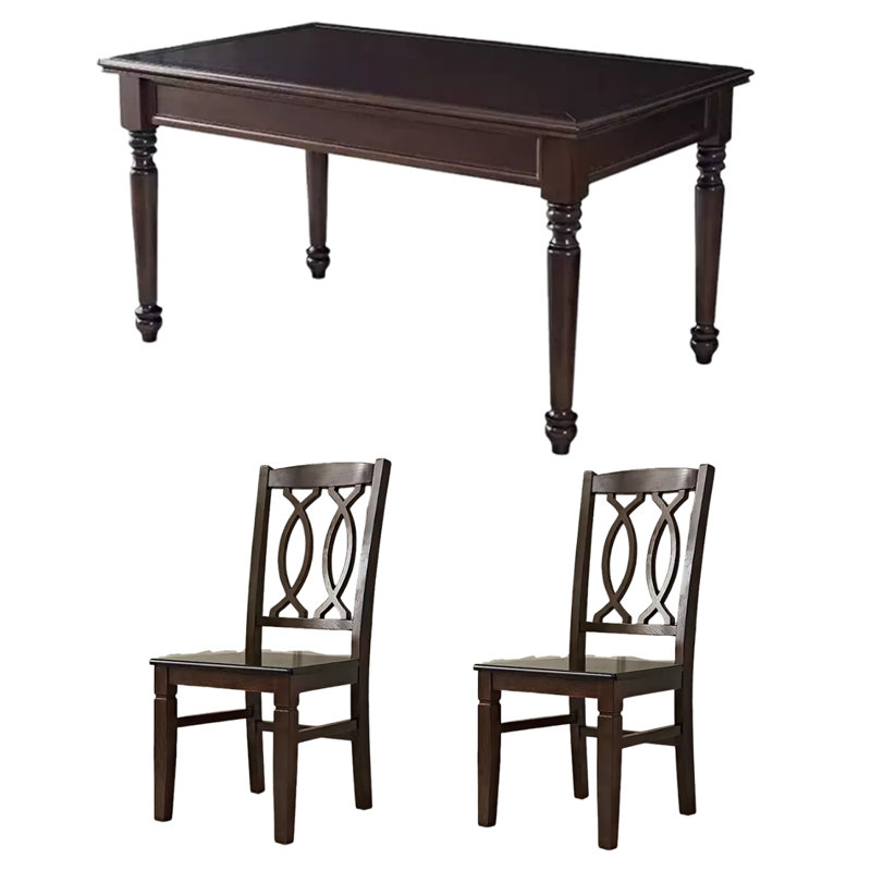 Ensemble de salle à manger rectangulaire L 59 po x l 35,43 po Sylvanus, 3 pièces: table, 2 chaises