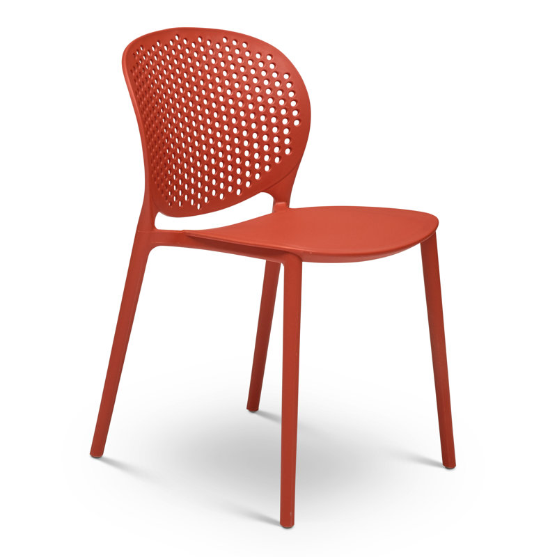 Bailey Stacking Patio Dining Chair, Dark Orange
