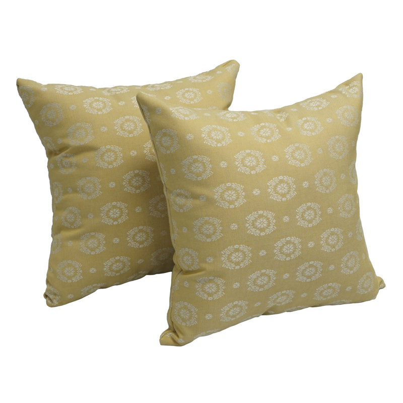 Queen Mary Jacquard Cotton Blend Square Throw Pillows, Set of 2