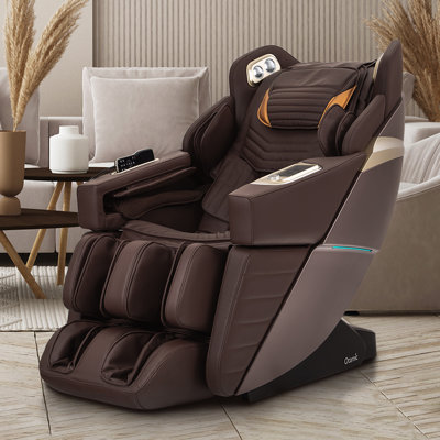 Faux Leather Reclining Heated Massage Chair Ottoman Included