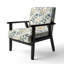 Chaise d'appoint rembourrée bohème et éclectique Neutral Leaves