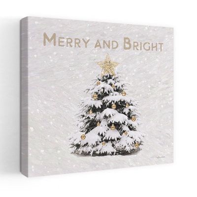 Merry and Bright 1 Piece Wrapped Canvas Wall Art