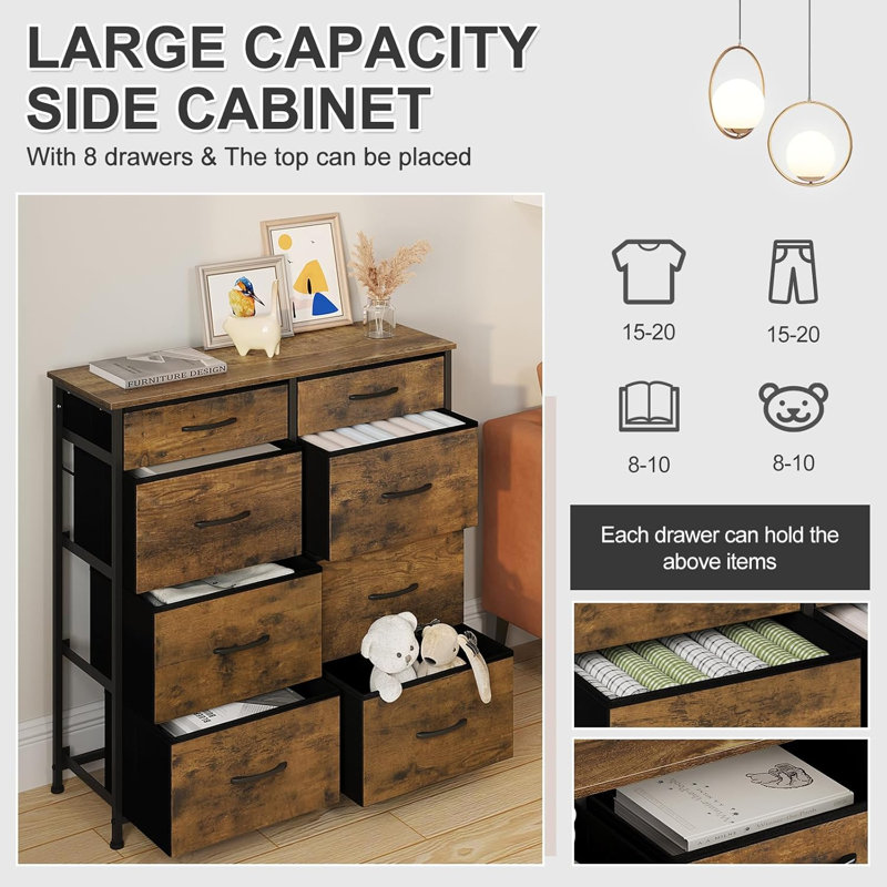 Grete 86cm W Chest of Drawers, Vintage Brown