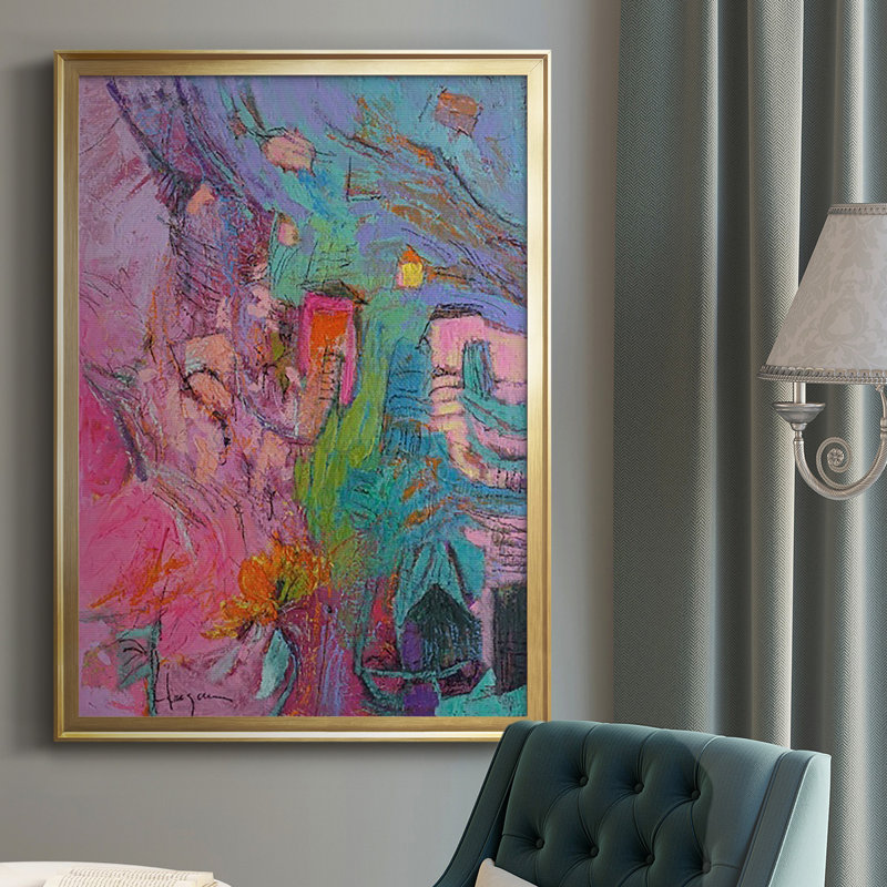 " My Pink House ", Gold, 42.5" H x 30.5" W x 1" D