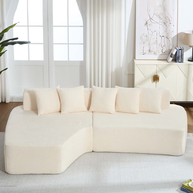 Canapé modulaire à compression avec méridienne confortable, canapé à compression irrégulière en forme de L avec siège profond, canapé-lit modulaire minimaliste pour salon