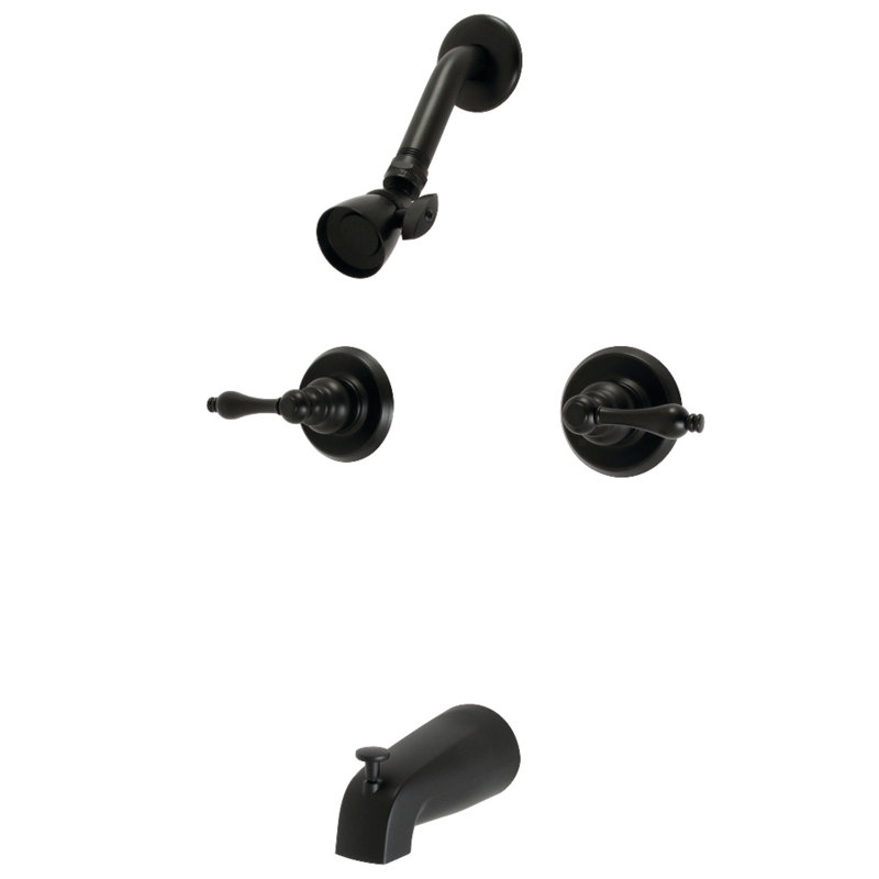 Robinet de baignoire et de douche avec valve brute Magellan, Noir mat