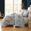 Bebejan Peach Leaves on Sage 100% Cotton Sateen 5 Piece Reversible Comforter Set-1500198259