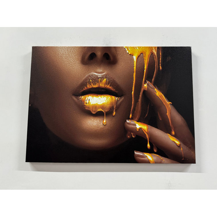 Large African Woman Lip Canvas Art Featuring 3D Modern Wall Visuals with Custom Print Details for an Elevated Aesthetic Appeal