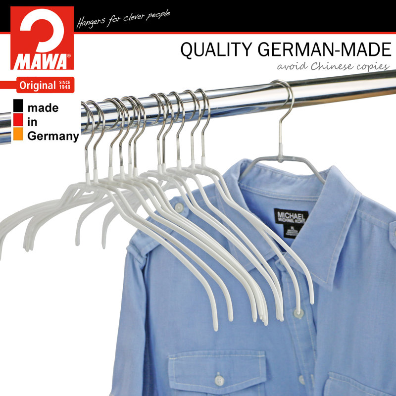 Metal Non-Slip Standard Hanger for Dress/Shirt/Sweater, White