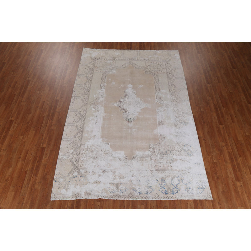 Geometric Distressed  Traditional Area Rug 7x11