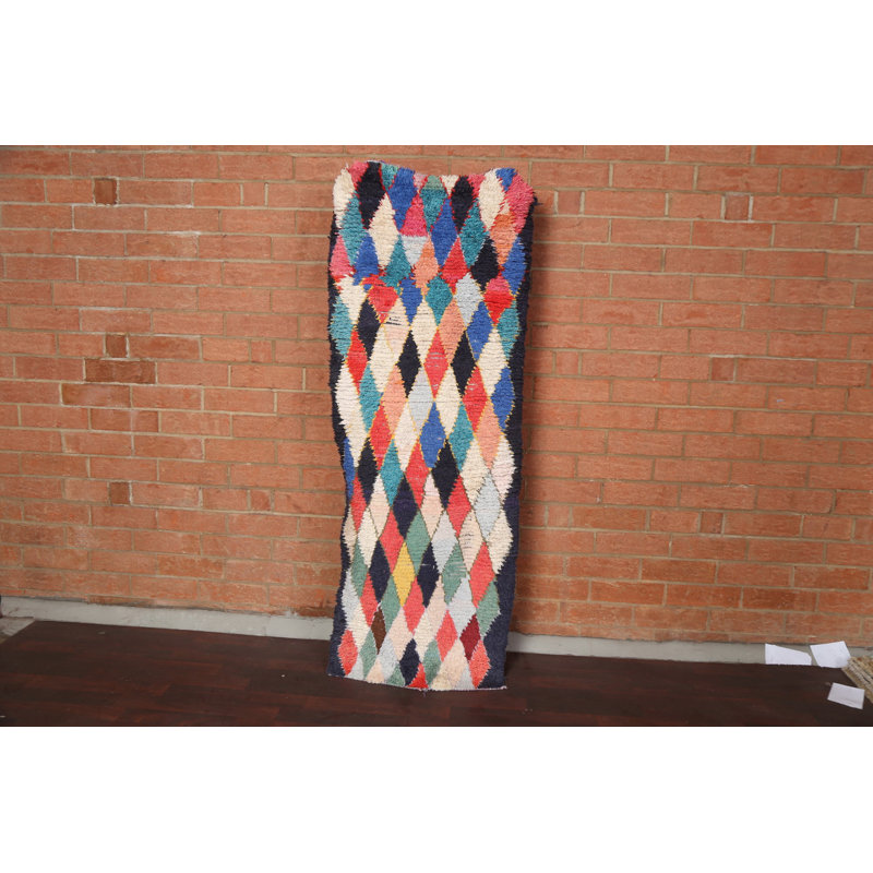 One-of-a-Kind 2'5" X 6'2" 1960s Runner Wool Area Rug in