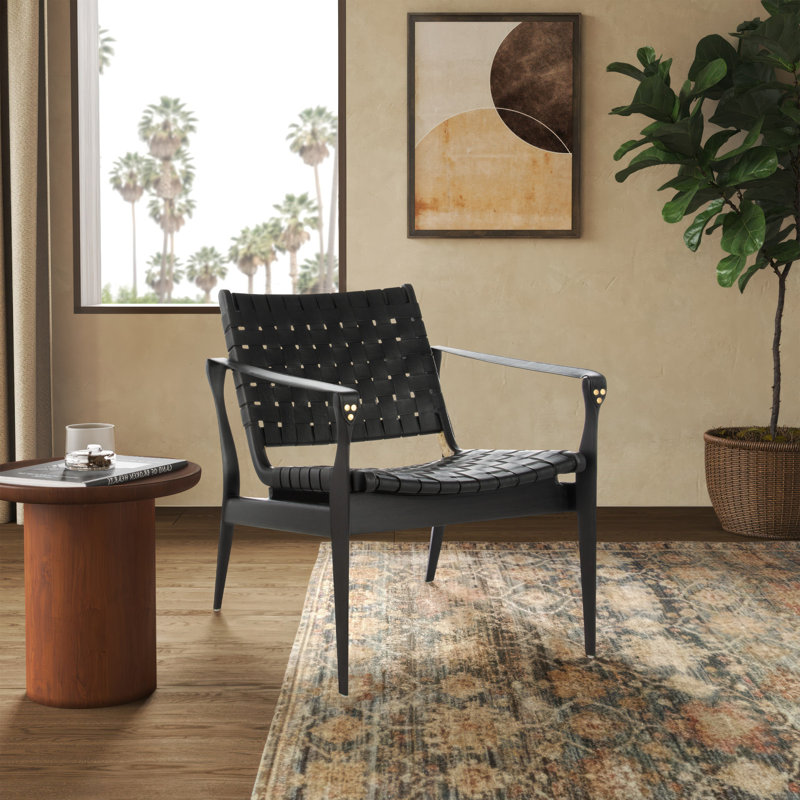 Armchair, Black Genuine Leather, Black