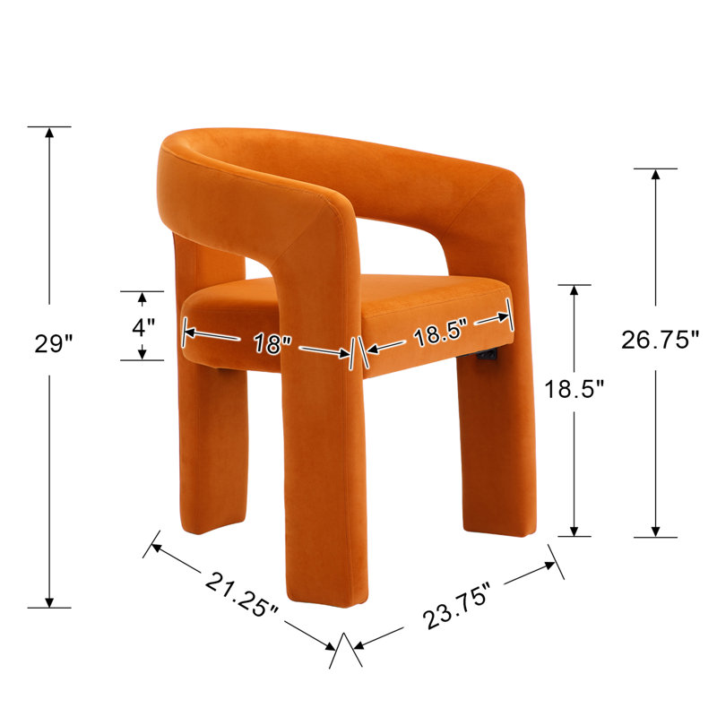Ensemble de table de salle à manger ovale, 5 pièces: table, 4 chaises, Orange