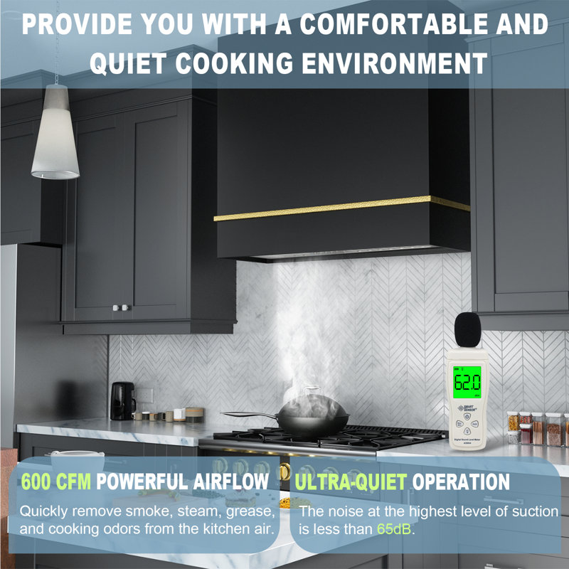 30-Inch Stainless Steel Wall-Mount Range Hood with Charcoal Filter