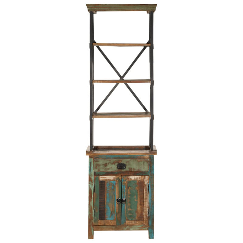 17 Stories Highboard 21.7"X11.8"X70.9" Solid Wood Reclaimed