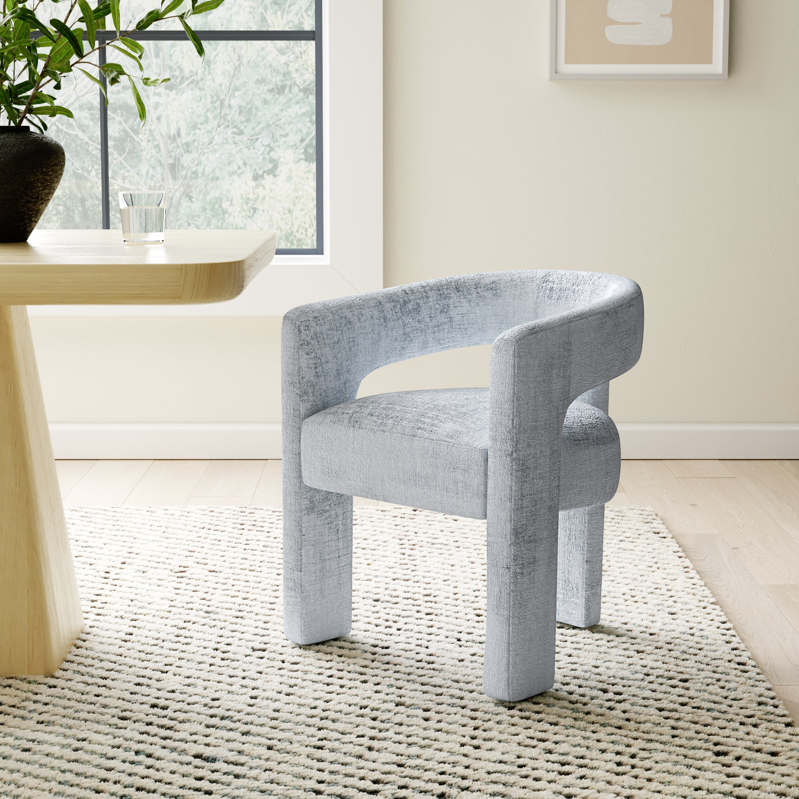 Darlington Dining Armchair, Gwen Blue Microsuede