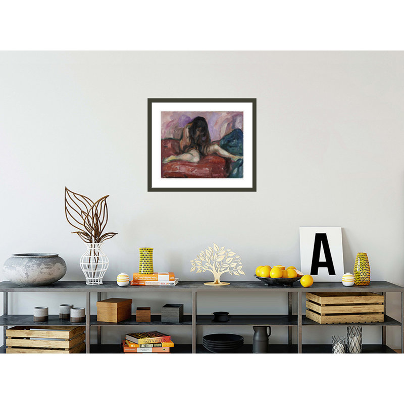 «Weeping Nude» par Edvard Munch - impression giclée sur cadre, H 23,5 po x l 27,36 po