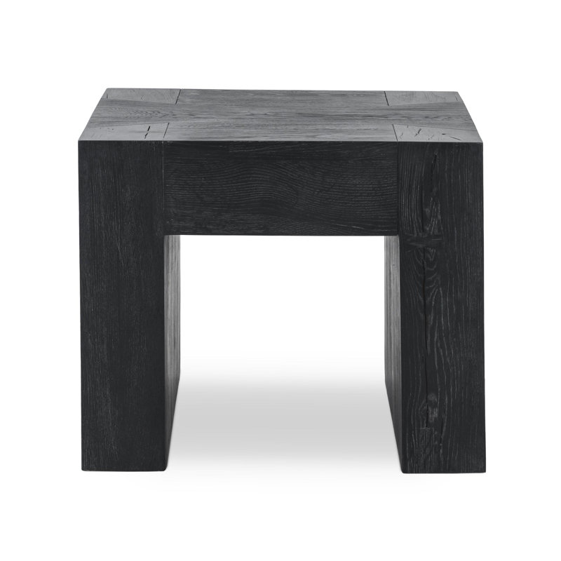 Meadow Black Solid Oak Rectangular End Table