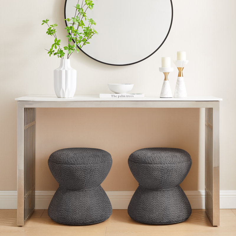 Kadenn Upholstered Swivel Ottoman, Gray