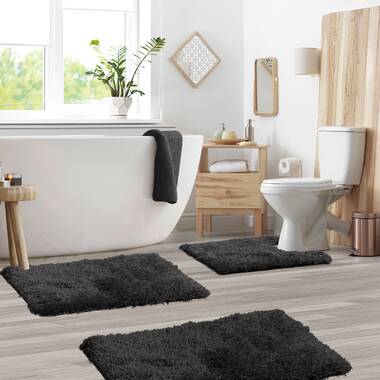 Bathroom Rugs 3 Piece Set - Non-Slip Ultra Thin Bath Rugs for Bathroom  Floor[Boston]
