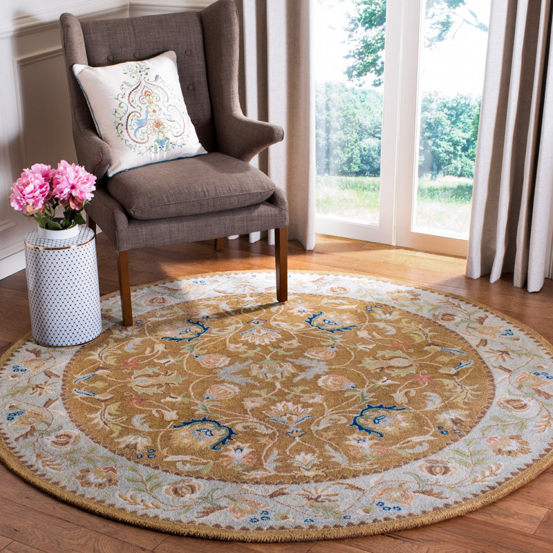 Molter Bergama Hand Tufted Wool Oriental Rug, Round 6'