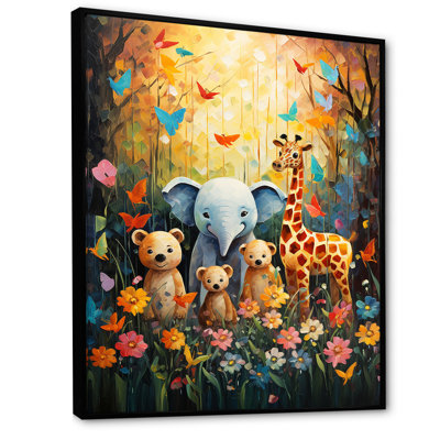 Pépinière colorée, animal africain, aire de jeu II - Art mural pour chambre de bébé