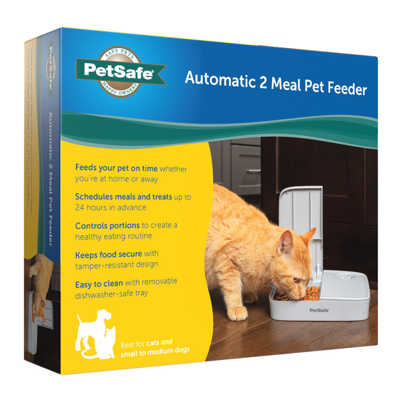 Gray 24oz Automatic 2-Meal Pet Feeder