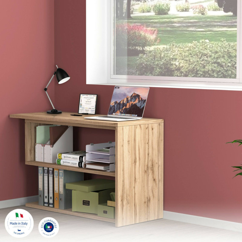 Casmer L-Shaped Writing Desk, Oak