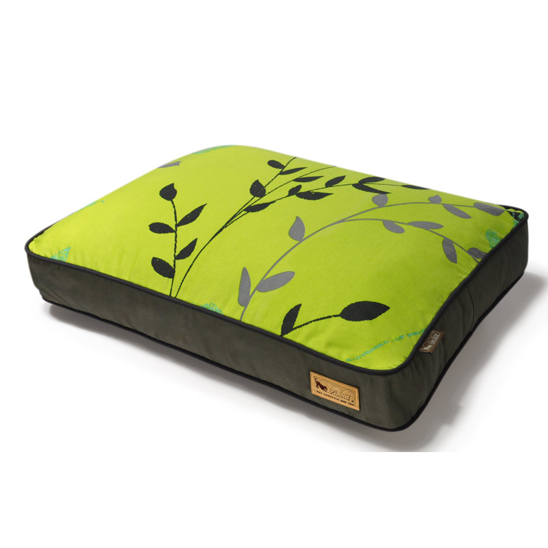 Greenery Rectangular Dog Pillow Bed, Small (28" W x 20" D x 4" H), Pear / Rifle Green