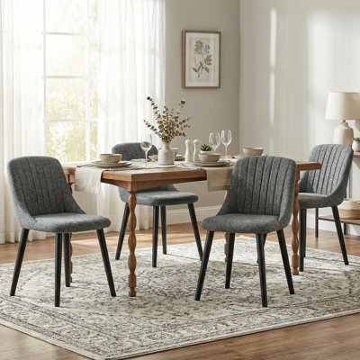 Velvet Dining Chairs With Wooden Legs Set Of 4