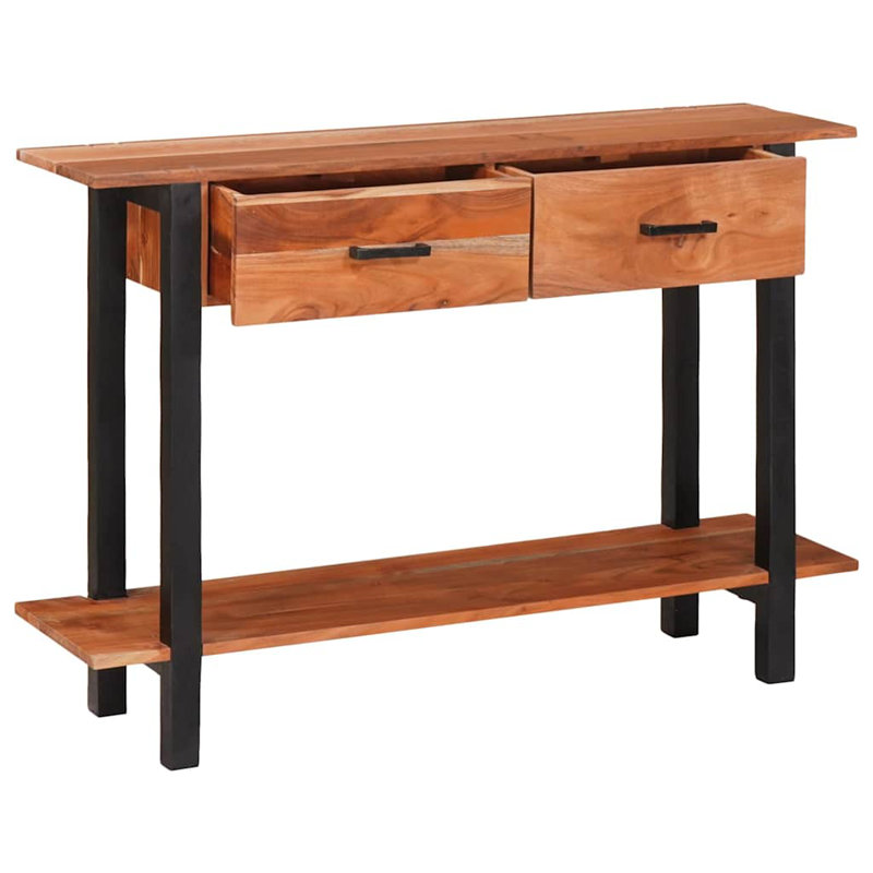 110cm Solid Wood Top Console Table