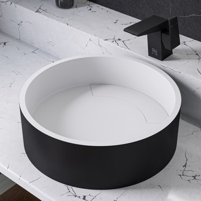 Lavabo de salle de bain vasque circulaire noir / blanc