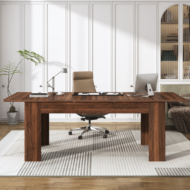 Rectangulaire Rhu L 86,6 po x l 35,4 po, Walnut, H 30,4 po x l 110 po x P 35,4 po