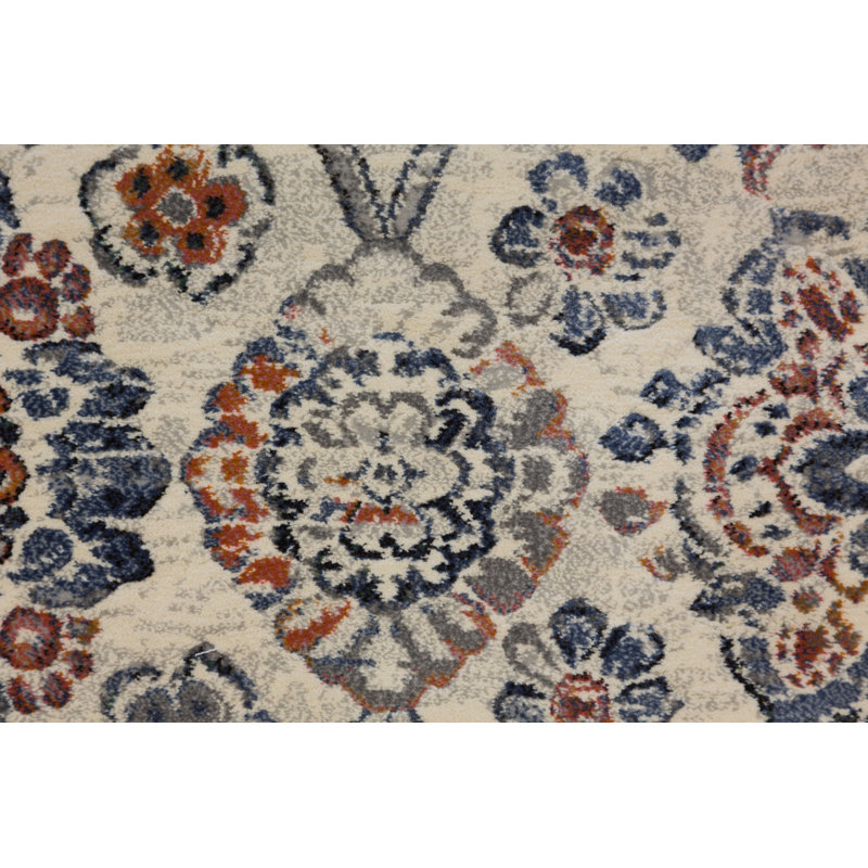 Stewartsville Floral Indoor Rug, Rectangle 6'7" x 9'6"