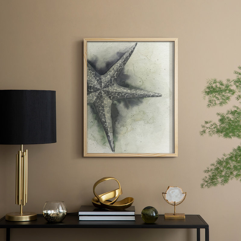«Found Starfish I», reproduction encadrée - bois massif, Naturel, H 30 po x l 24 po