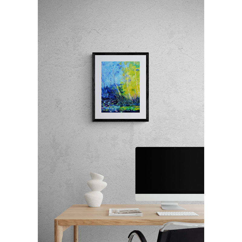 Sunlight par Pol Ledent - Peinture, H 21,25 po x l 17,25 po, Papier avec cadre noir