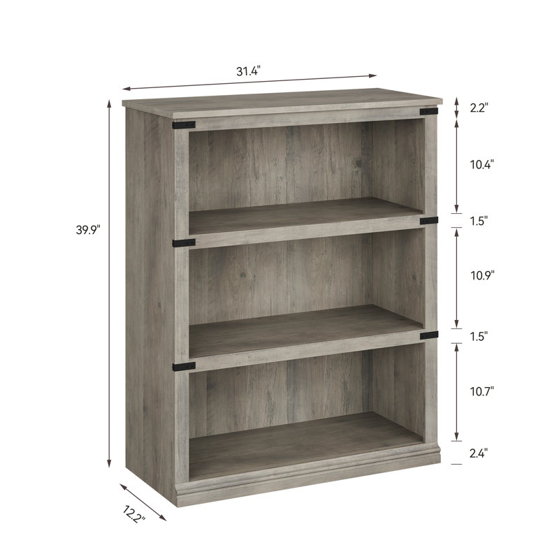 Farmhouse Book Shelf, 5 Tier Book Shelf for Display,  67.4"  Wooden Bookcase for Storage, 5 Shelf  Display Shelvesfor Home Office, Living Room, Bed Room-Grey