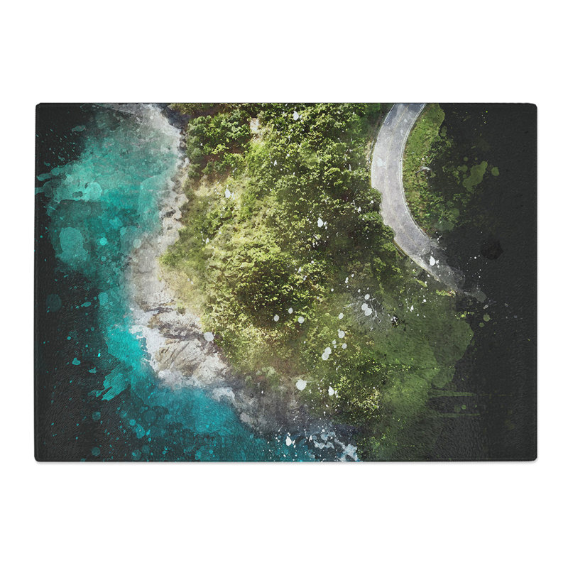 Road Through Thailand Paint Splash Chopping Board, 0.4cm H x 28.5cm W x 39cm L