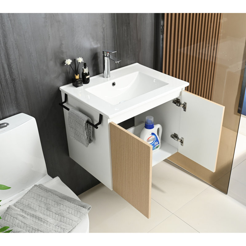 Single Bathroom Vanity with @Solid + Manufactured Top