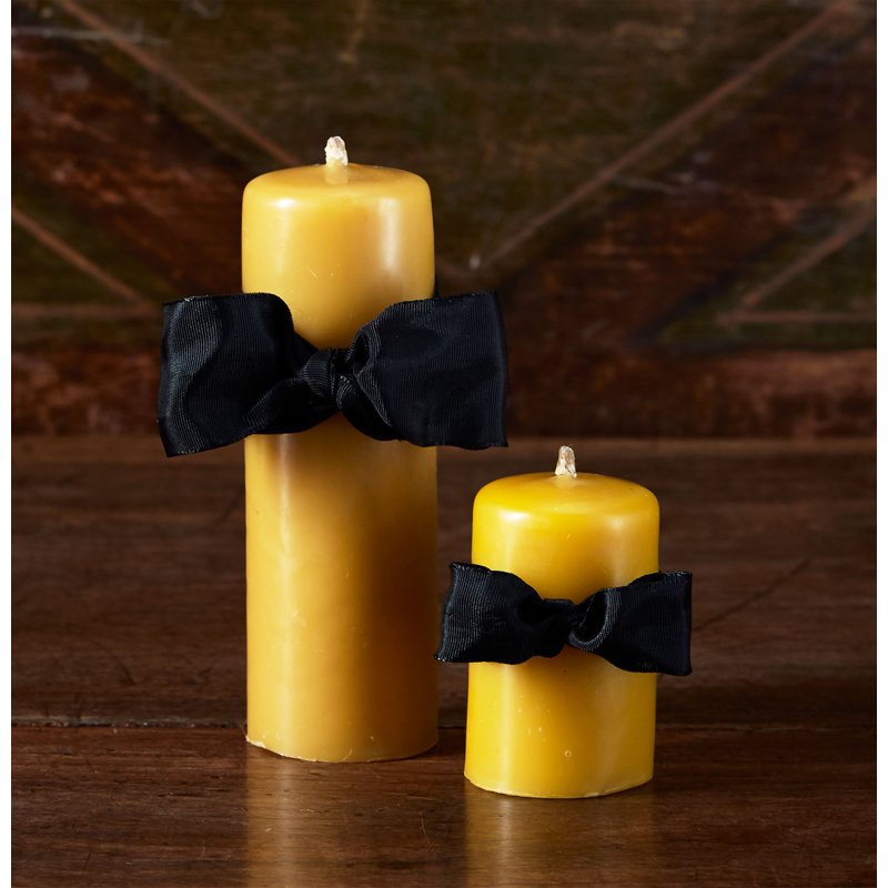 Unscented Pillar Candle, Gold, 2" x 3"
