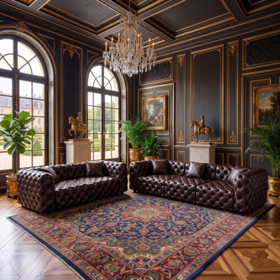 Canapé modulaire moderne, capitonné à la main avec des coussins, personnalisable pour le salon