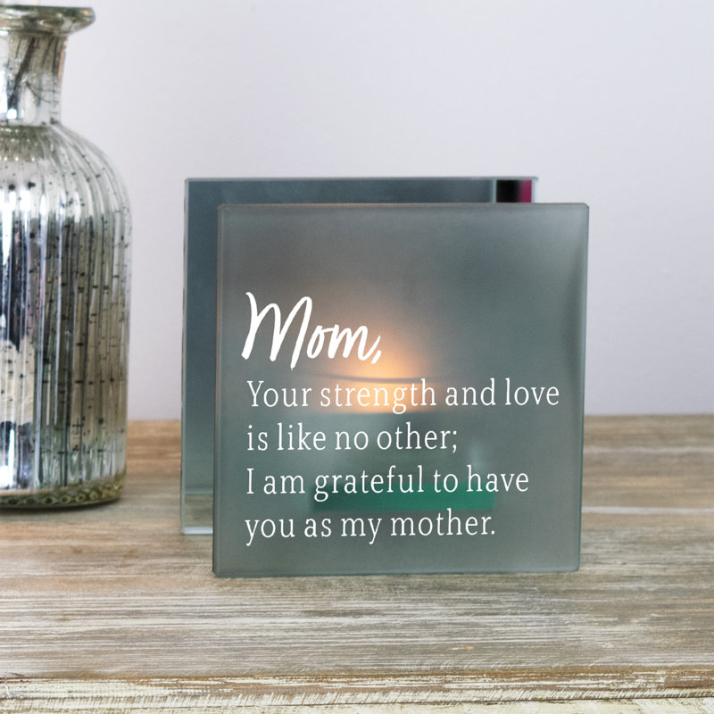 4'' H Glass Tabletop Tealight Holder with Candle Included
