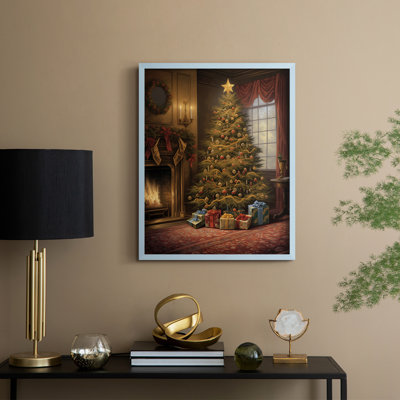 «Christmas Holiday Art DIX», reproduction encadrée - bois massif