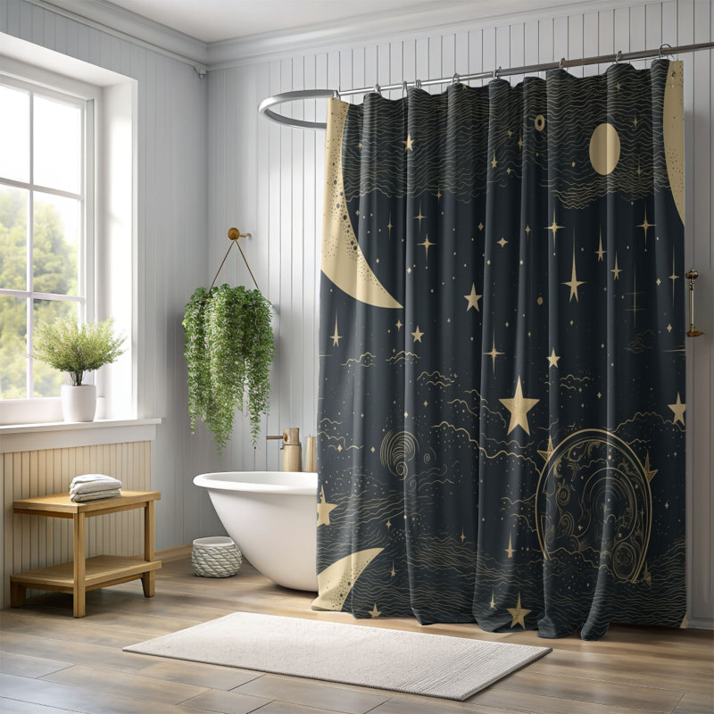 Parkeston Abstract Shower Curtain, 74"H x 71"W