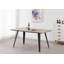 Gwawr 6 Person Dining set - a Rectangular Wooden Dining Table with Metal Legs and a Set of 6 Quilted Velvet Dining Chairs for Dining Room - Modern Dining Table Set-1349034171-1349034169