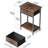 Night Stand Bedside Tables With Drawer Rustic End Table For Small Spaces 2 Tiers Side Table Nightstands For Bedroom, Living Room, Study, Office