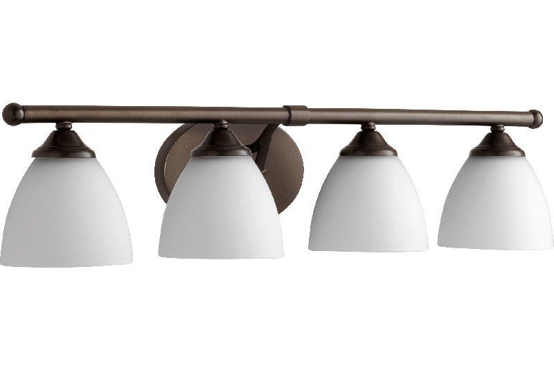 Éclairage pour salle de bain à 4 lumières à intensité variable POLITO, Bronze huilé